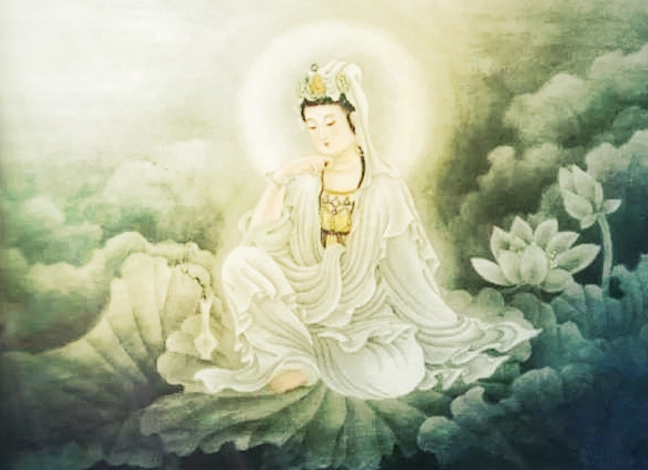 蚌壳里显现观音像 众人念佛忏罪