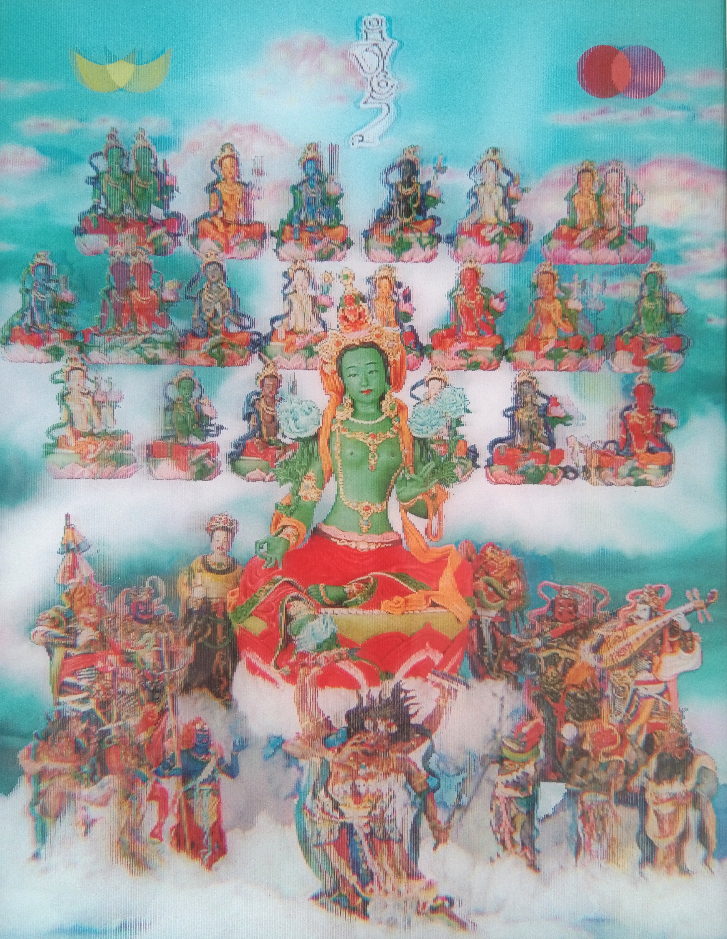 绿度母圆满坛城唐卡