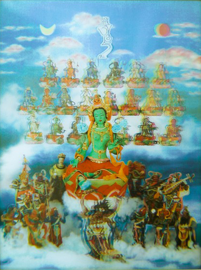 绿度母圆满坛城唐卡
